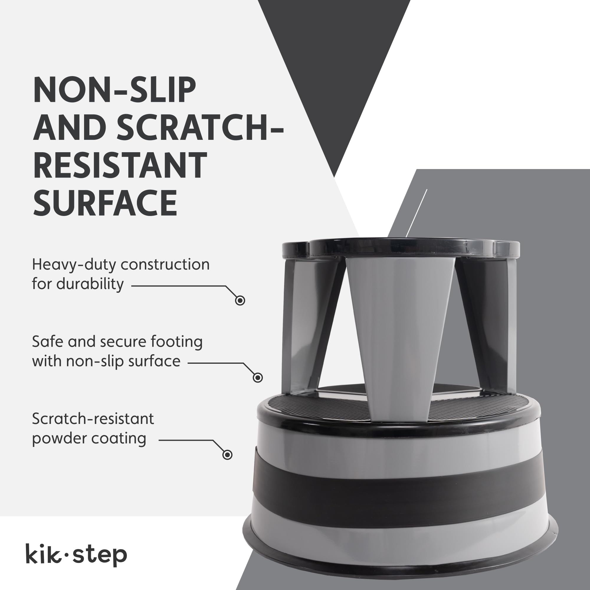 Cramer Kik Step Steel Step Stool - Two Step Stool, Holds 350 lbs (Gray)