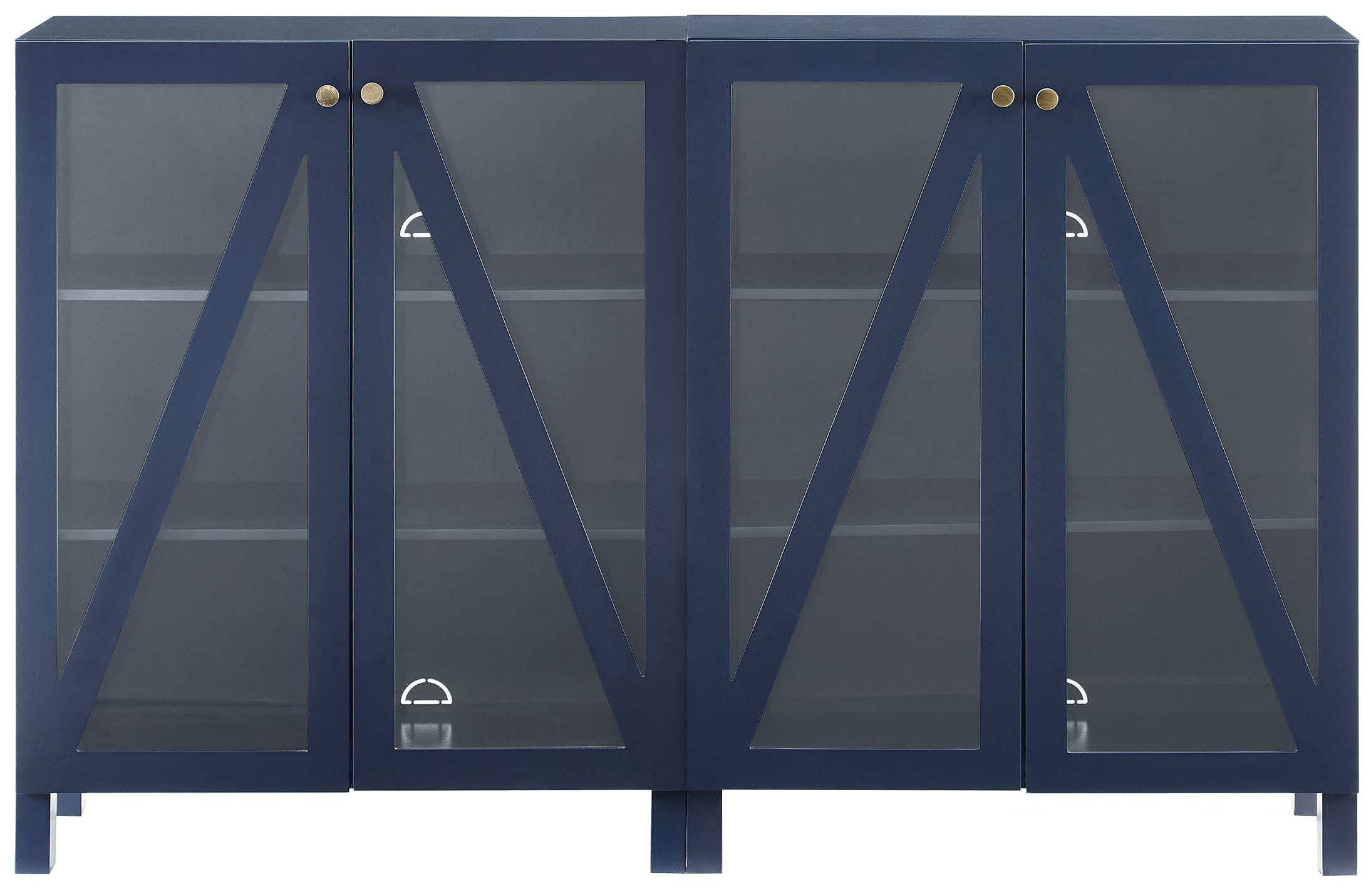 Crosley Furniture Cassai 2-Piece Entertainment Center Tv Stand, Media Console, Vinyl Record Storage, Navy