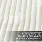 Richave Cuddly Blanket,Premium Lightweight Anti-Static Fluffy Fleece Travel Throw, Blanket With Striped Pattern, 50X60 Inches, Cream