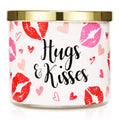 Valentines Day Candle,Hug Kisses Candle,Rose Scented Candle, Valentines Gifts for Girlfriend Wife Couples,Large 3 Wicks, 14 oz
