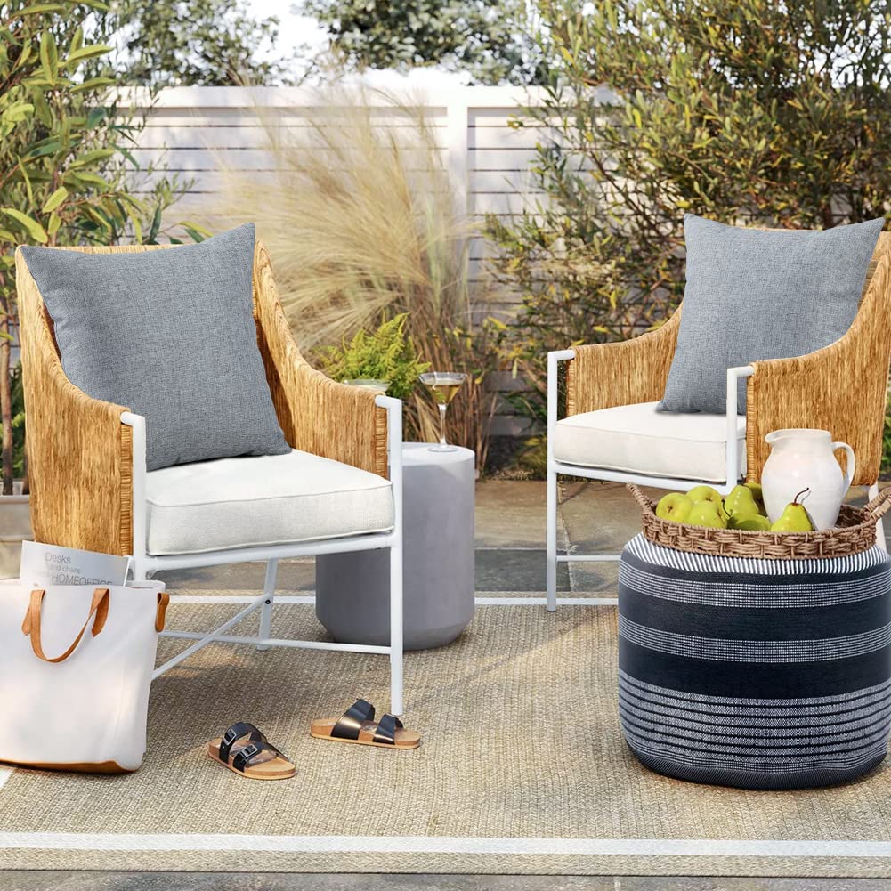 Otostar Pack Of 4 Outdoor Throw Pillow Covers 18 X 18 Inch Garden Decorative Waterproof Pillow Covers Square Outdoor Pillowcases