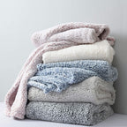 Ultra Soft Fleece Sherpa Blanket King Size, Lightweight Cozy Pattern Reversible Bed Blanket For All Season, Antique White, 104