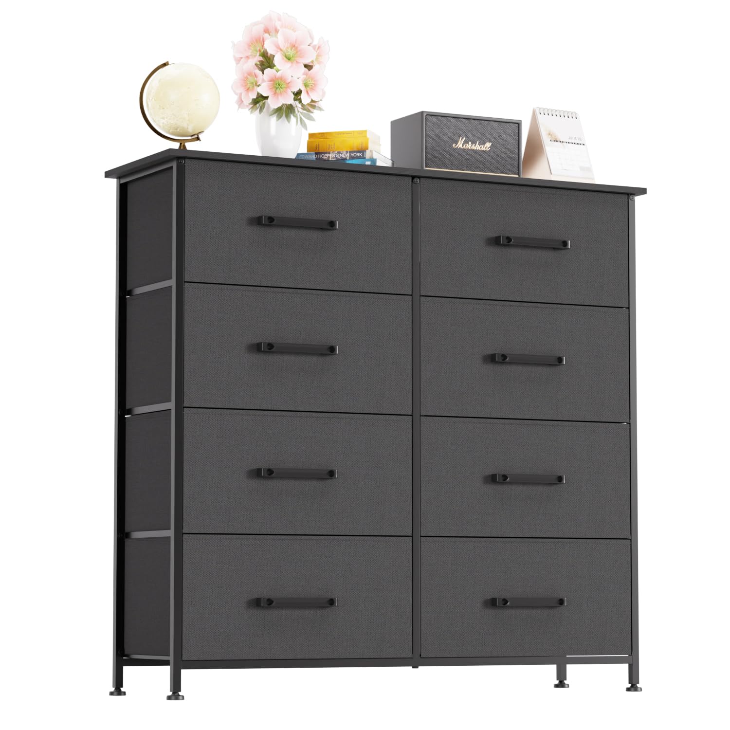 FDW 8-Drawer Fabric Dresser for Bedroom,Closet Dresser with Metal Frame and Wooden Top Tall Storage Tower for Closet,Living Room
