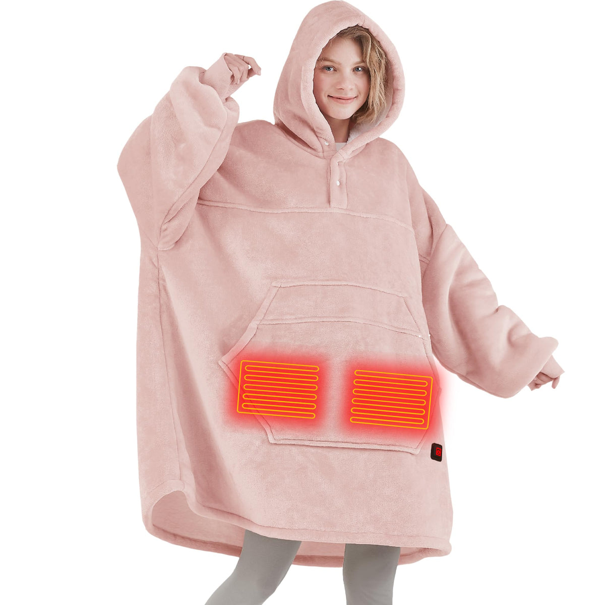 Degrees Of Comfort Heated Wearable Blanket For Women Adult, Cordless Wearable Electric Blanket Hoodie Battery Powered, Warm Sher