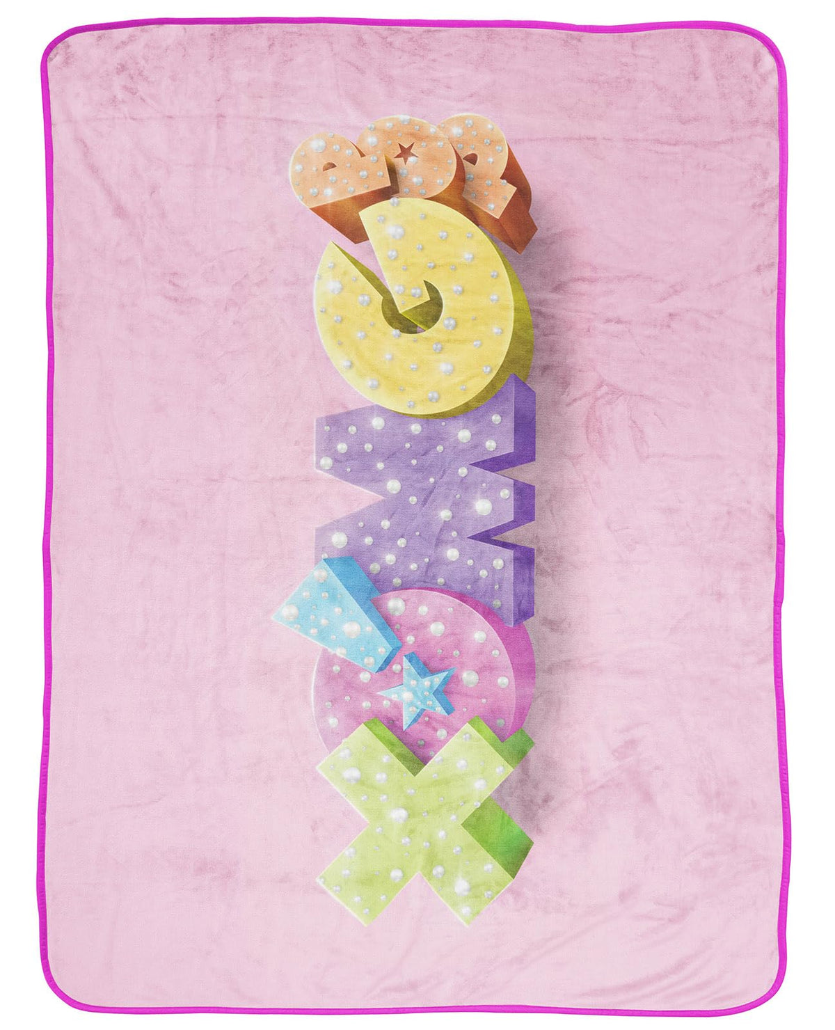 Xomg Pop Throw Blanket - Measures 46 X 60 - Super Soft Pink Kids Bedding