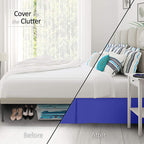 Nestl Royal Blue Full Xl Bed Skirt - Full Xl Size Bed Skirt 14 Inch Drop - Brushed Microfiber Bed Skirts - Hotel Quality Pleated Bed Skirt - Shrinkage & Fade Resistant