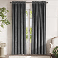 Lazzzy Blackout Velvet Curtains Grey Thermal Insulated Curtains For Bedroom Living Room Darkening Soft Luxury Noise Reducing Sou