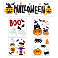 5 Pcs Halloween Window Clings Gel, Halloween Window Clings, Halloween Window Decorations for Office, Classroom, Refrigerator,Hal