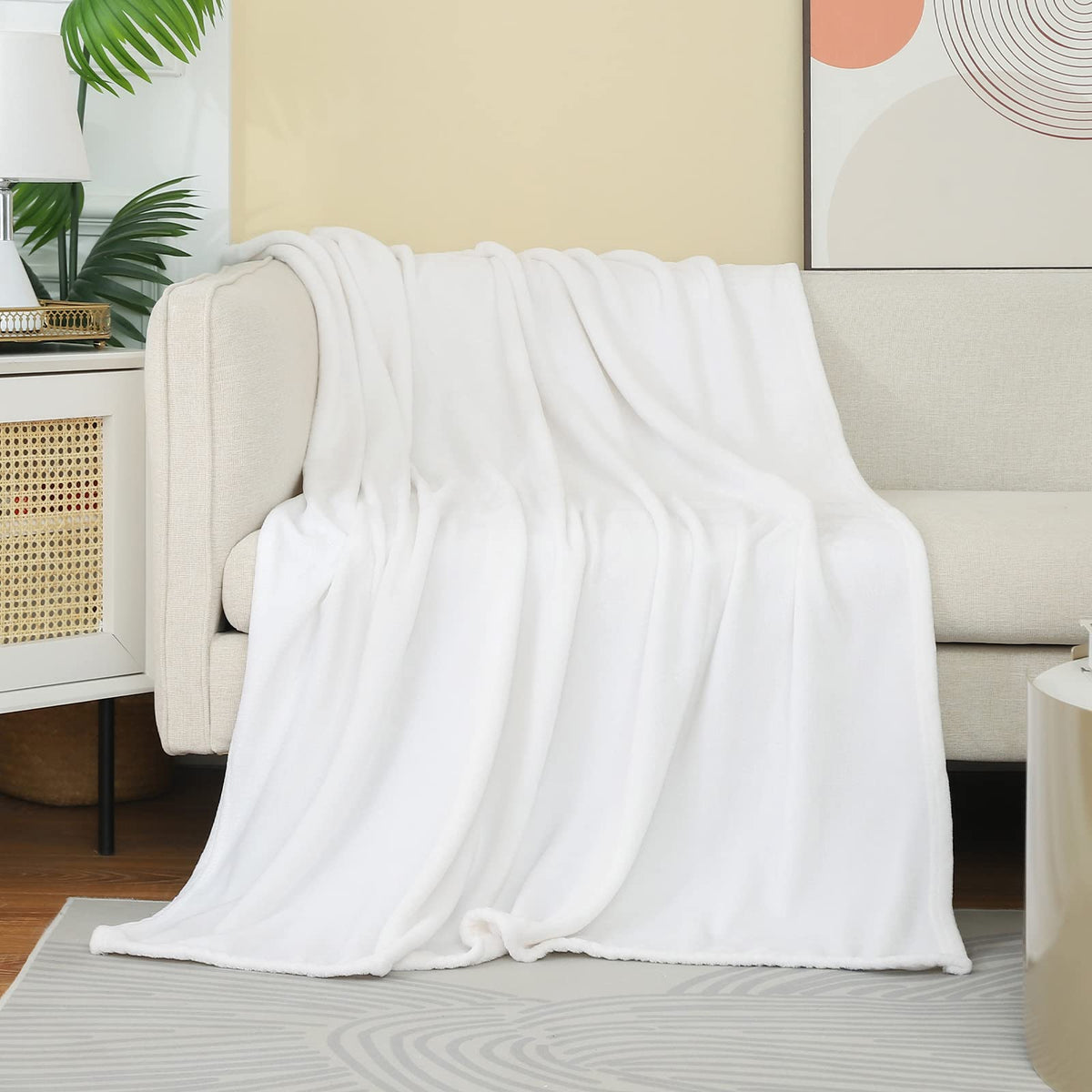 Christmas White Throw Blanket,Super Soft Cozy Blanket For Couch Sofa Bed.Plush Microfiber Blanket Lightweight,50X60 Inch