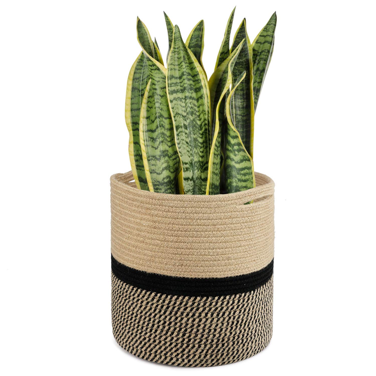Timeyard Sturdy Jute Rope Plant Basket Modern Woven Basket For 11' Flower Pot Floor Indoor Planters, 12.5' X 12.5' Storage Or