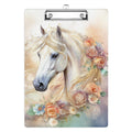 White Horse Plastic Clipboards,Cute Fashion Clipboard Decorative 8.5' X 12.5'Standard A4 Size Clipboards,Acrylic Clipboard For