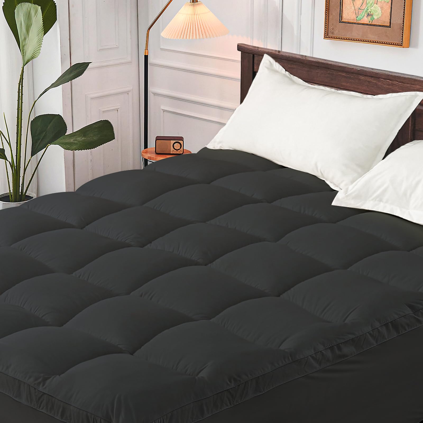 Cymula California King Mattress Topper - Extra Thick Cooling Mattress Pad Cover For Back Pain - Soft Mattress Protector With 8'