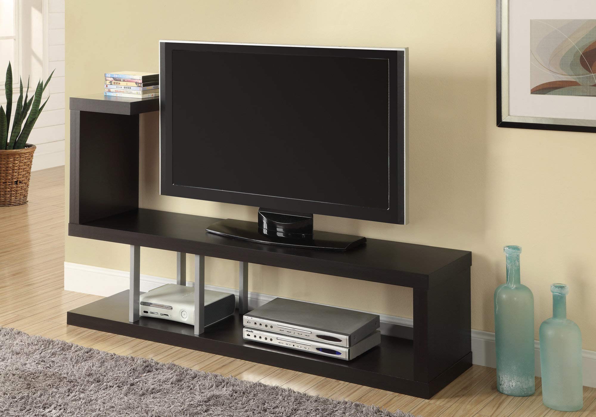 Monarch Hollow-Core TV Stand, 60-Inch, Cappuccino