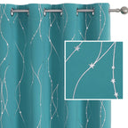 Smile Weaver Turquoise Blackout Curtains For Bedroom 96 Inch Long,Room Darkening Soft Thick Thermal Insulated Light Blocking Win