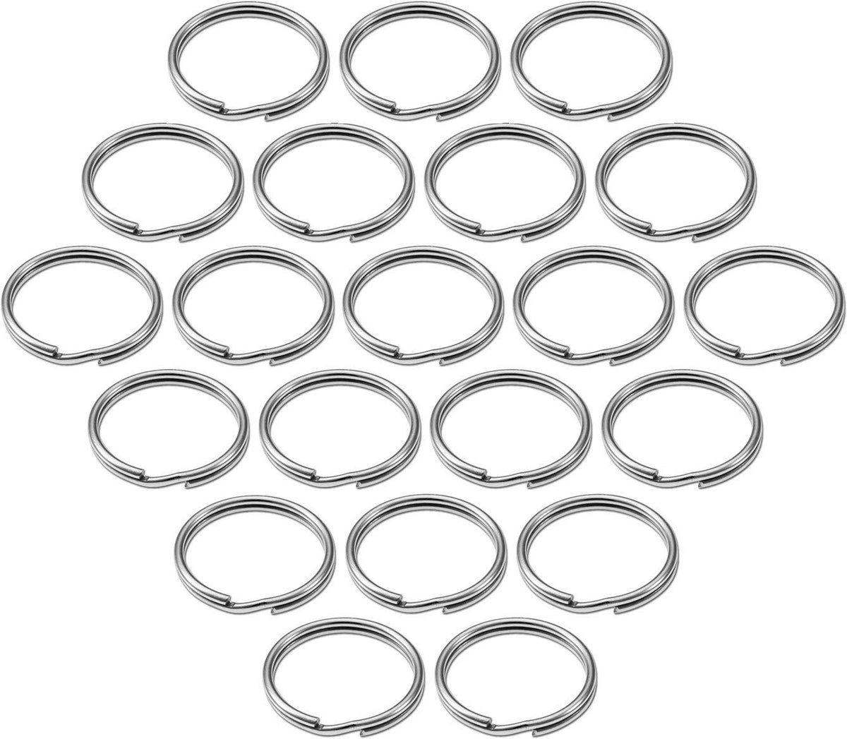 Lucky Line 1' Split Key Ring Bulk 100/Box, Nickel-Plated Tempered Steel, Heavy Duty Metal Key Chain Ring For Cars, Crafts, Lany