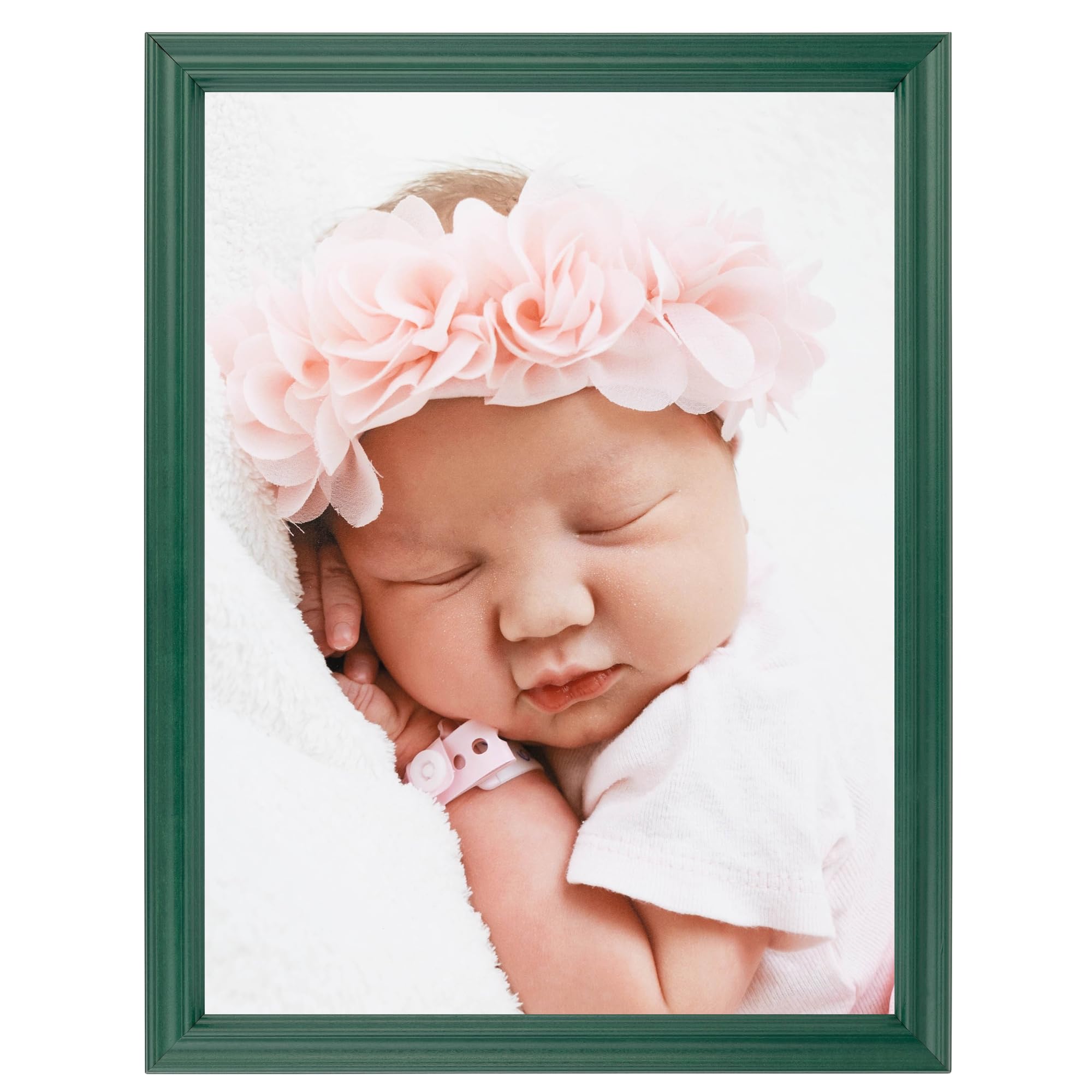 ArtToFrames 20x24 Inch Green Picture Frame, This 1.00 Inch Custom Wood Poster Frame is Green - Comes with Foam Backing 3/16 inch