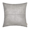 Brawarm Faux Leather Throw Pillow Covers 22 X 22 Inches, Gray Leather Pillow Cover, Hand Stitched Leather Decorative Pillow Cove