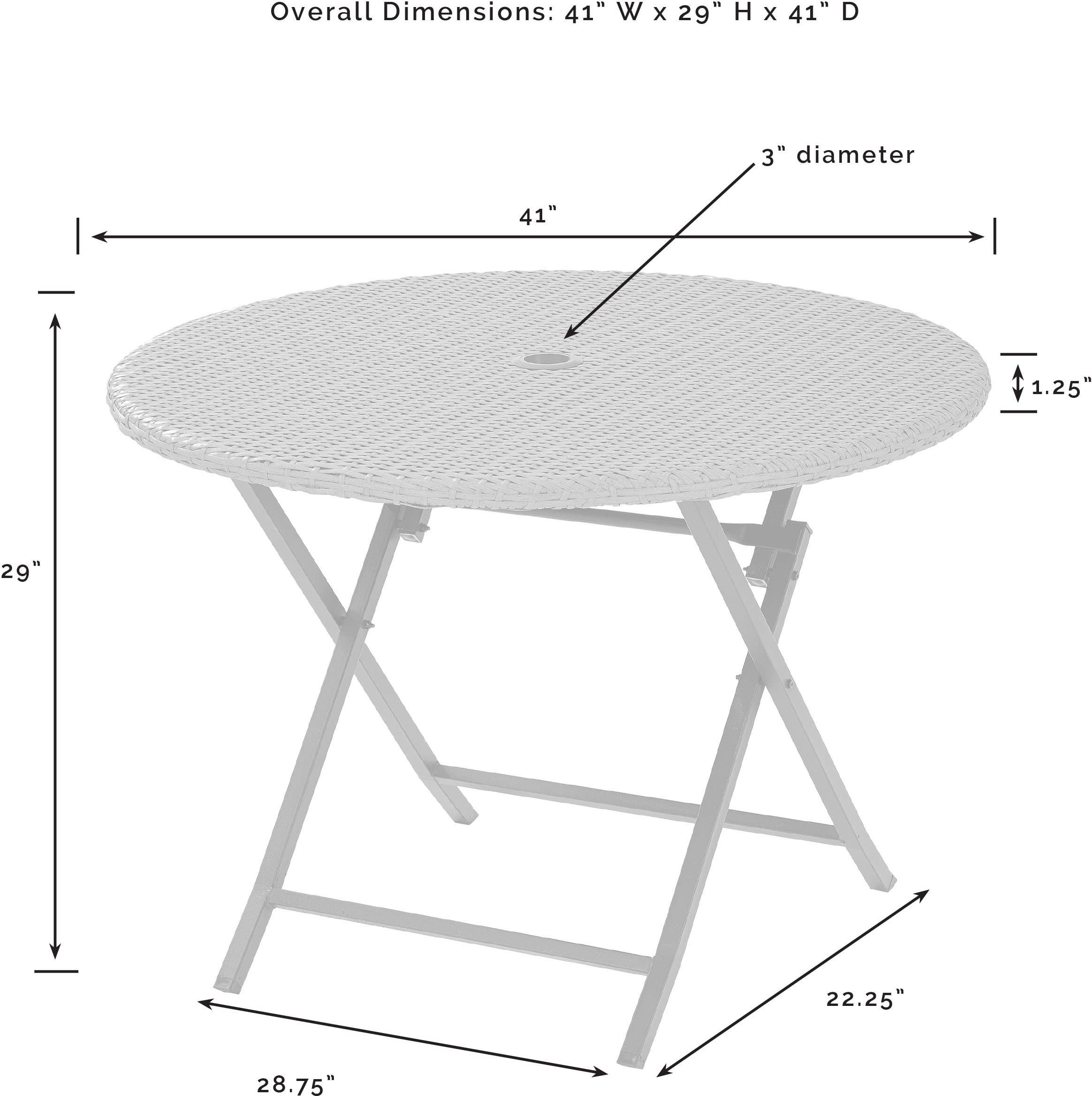 Crosley Furniture CO7205-BR Palm Harbor Outdoor Wicker Folding Table, Brown