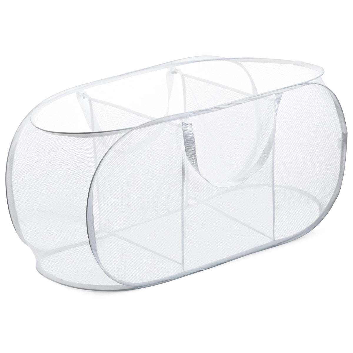Foldable Laundry Basket - Popup and Collapsible, Durable Mesh Material, Folds for Storage, Easy Carry Handles. Great Hamper for 
