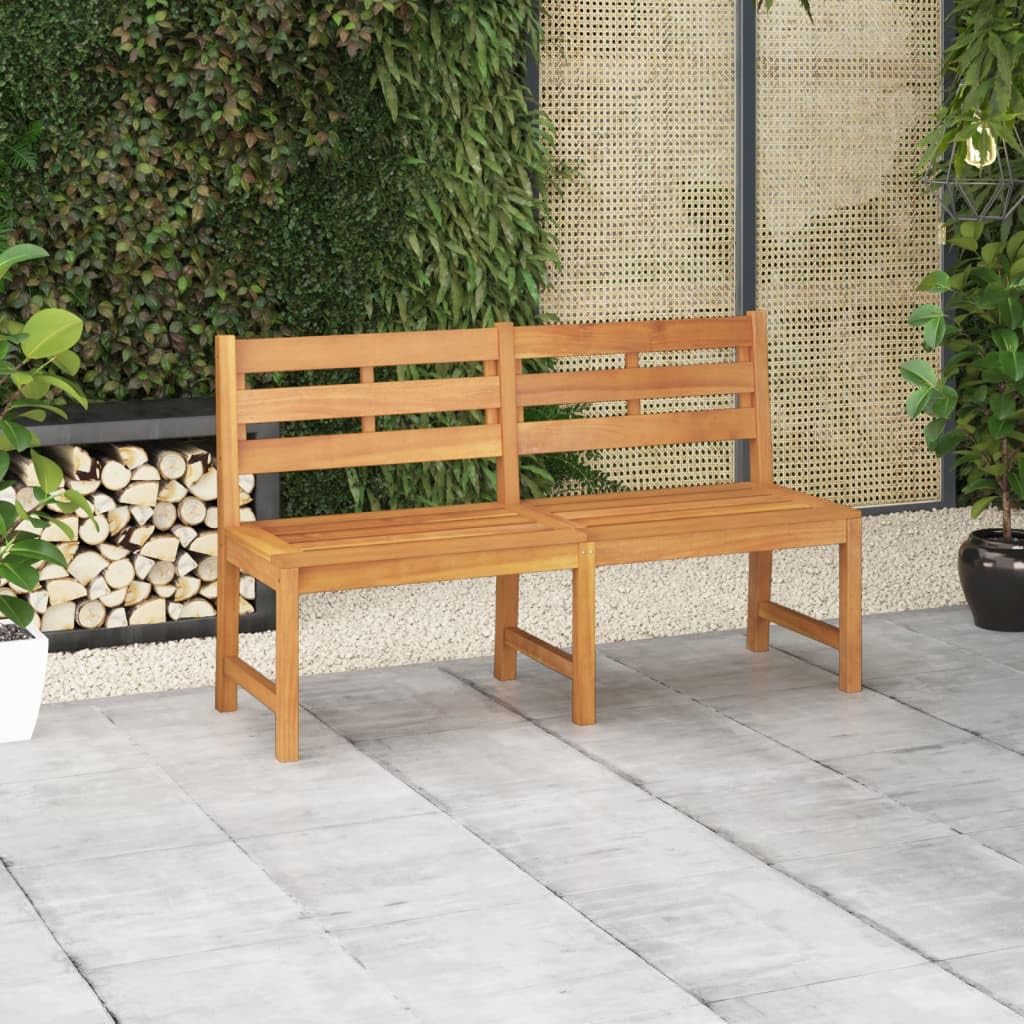 vidaXL Solid Teak Wood Patio Bench - Waterproof Outdoor Seating with Refined Look and Warm Color, Fit for Garden or Patio, 44.9 Inches