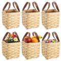 6 Pack Small Wicker Basket with Handle, Rustic Decorative Mini Gift Baskets