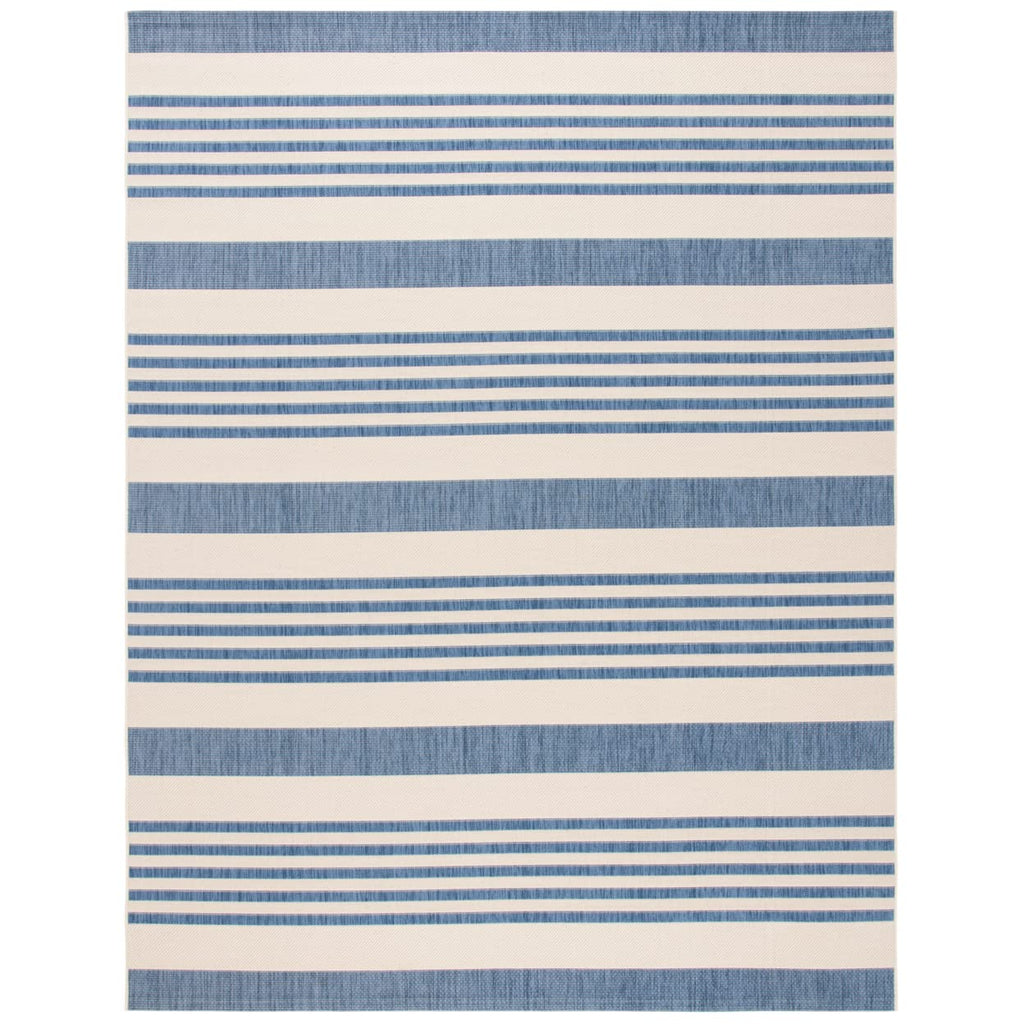 SAFAVIEH Courtyard Collection Area Rug - 8' x 10', Beige & Blue, Non-Shedding & Easy Care, Indoor/Outdoor & Washable-Ideal for P