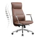 Eureka Ergonomic Executive High Back Brown Leather Office Chair, Home Desk Chair For Adults, Big And Tall With Wheels, Swivel Ro