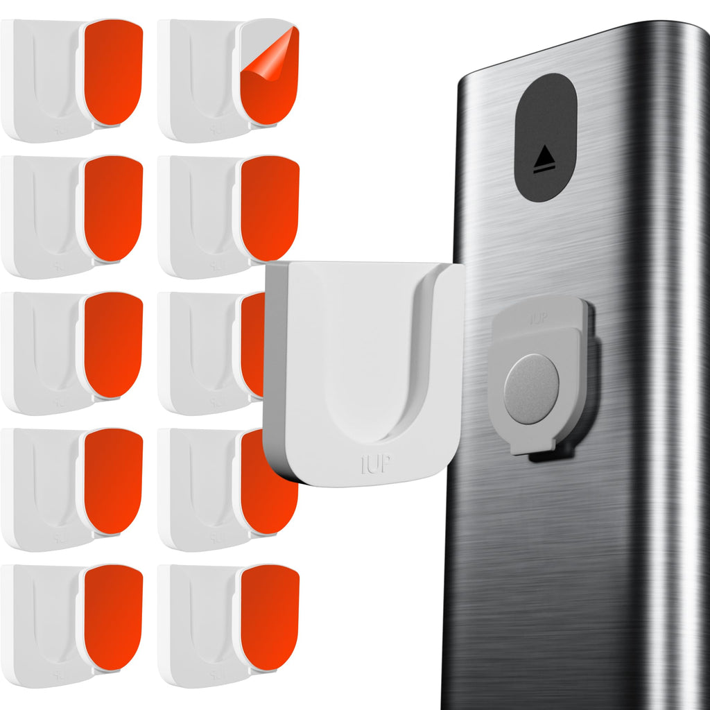 Magnetic Remote Control Holder - 10 Pcs White Set for TV, Fan, and Air Conditioner Remotes - Wall Mount with Self-Adhesive Back 