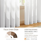 Melodieux Light Pink Semi Sheer Curtains 72 Inches Long For Bedroom, Living Room Linen Look Privacy Window Rod Pocket Sheer Drap