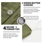 Simple&Opulence 100% Linen Duvet Cover Set 3Pcs Basic Style Natural French Washed Flax Solid Color Soft Breathable Farmhouse Bedding With Button Closure - Olive Green, Full