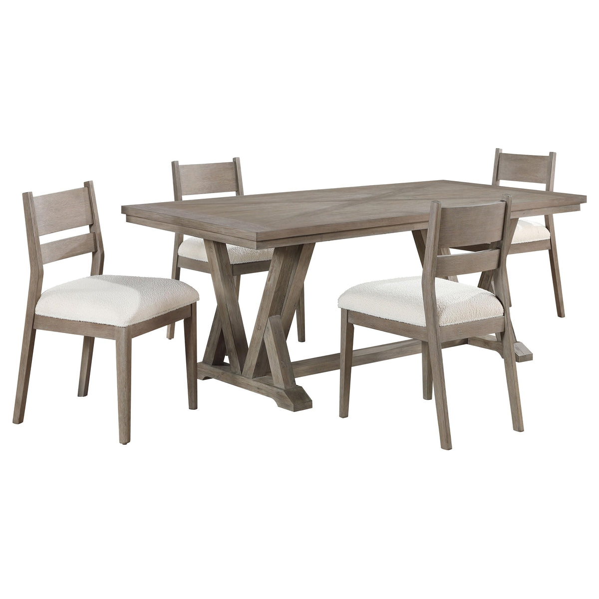 Coaster Home Furnishings Cornelia 5-Piece Rectangular Dining Table Set Coastal Grey