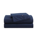 Tommy Hilfiger - Queen Size Sheets Set, Crisp & Tailored Cooling Sheets with a Naturally Smooth Cotton Percale Lightweight Feel 