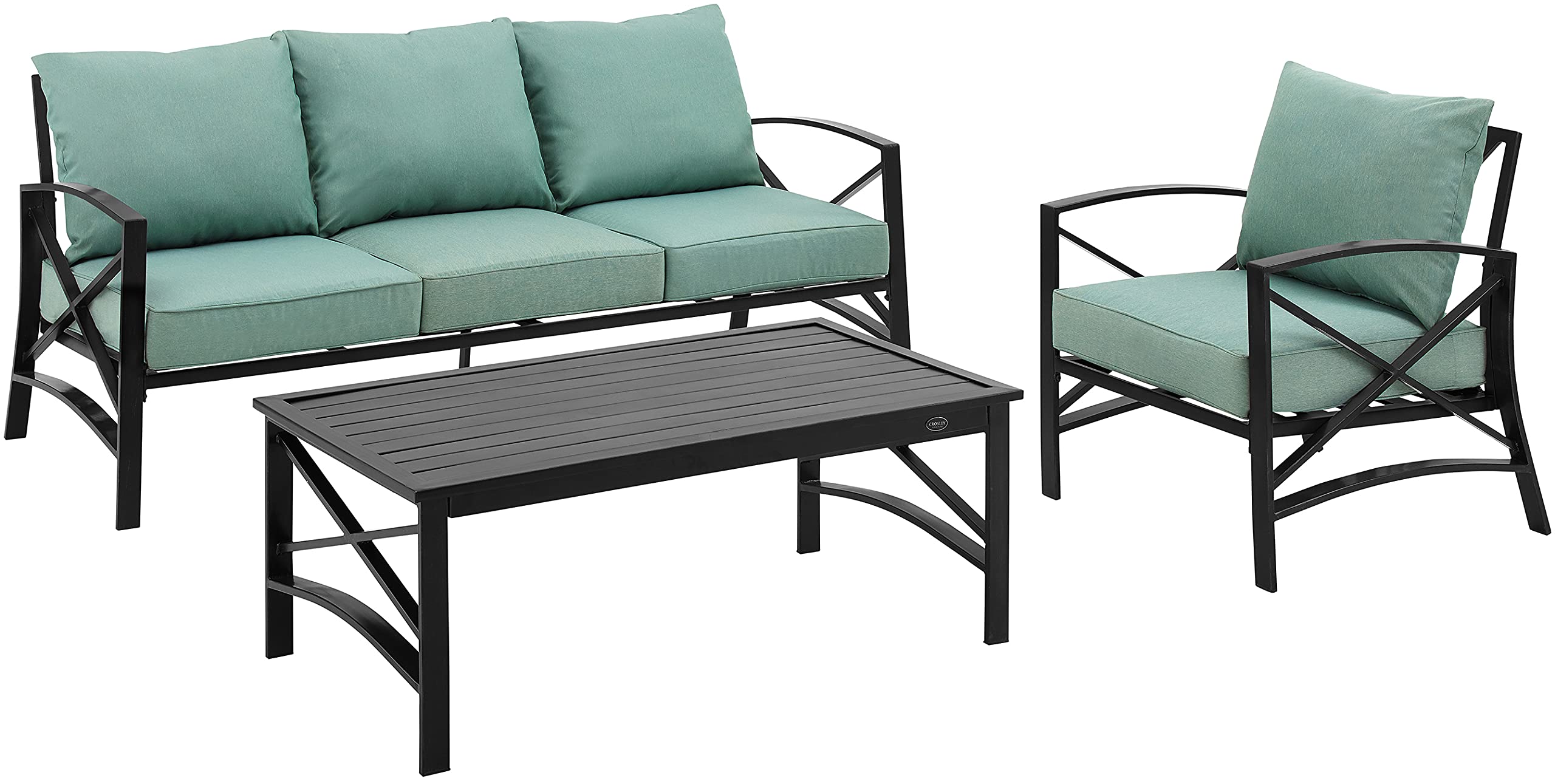 Crosley Furniture Capella 3-Piece Outdoor Sofa Patio Furniture Set - Thumbnail 2