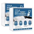 2 Pack King Size Zippered Mattress Protector Encasement With Ultra Soft Terry Surface, 6-Side Waterproof Mattress Protector, Dur