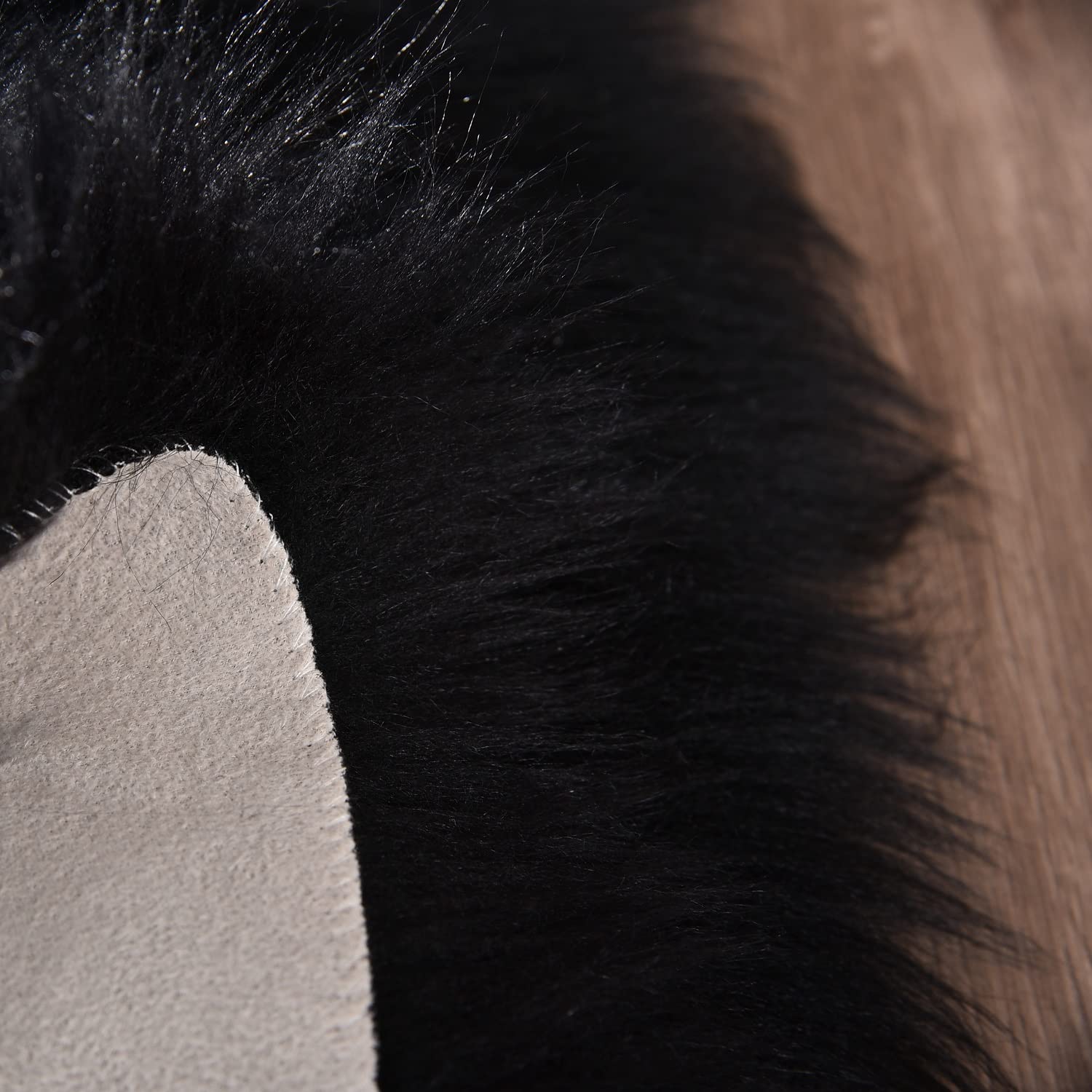 Orinova Black Round Rugs 6Ft Fluffy Washable Faux Sheepskin Shaggy Fur Rugs For Bedroom Plush Shag Rug For Living Room Nursery L