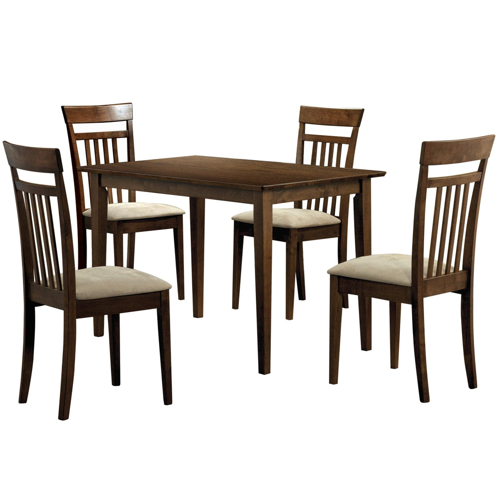 Monarch Specialties I 5 Piece Walnut Dining Set, Brown
