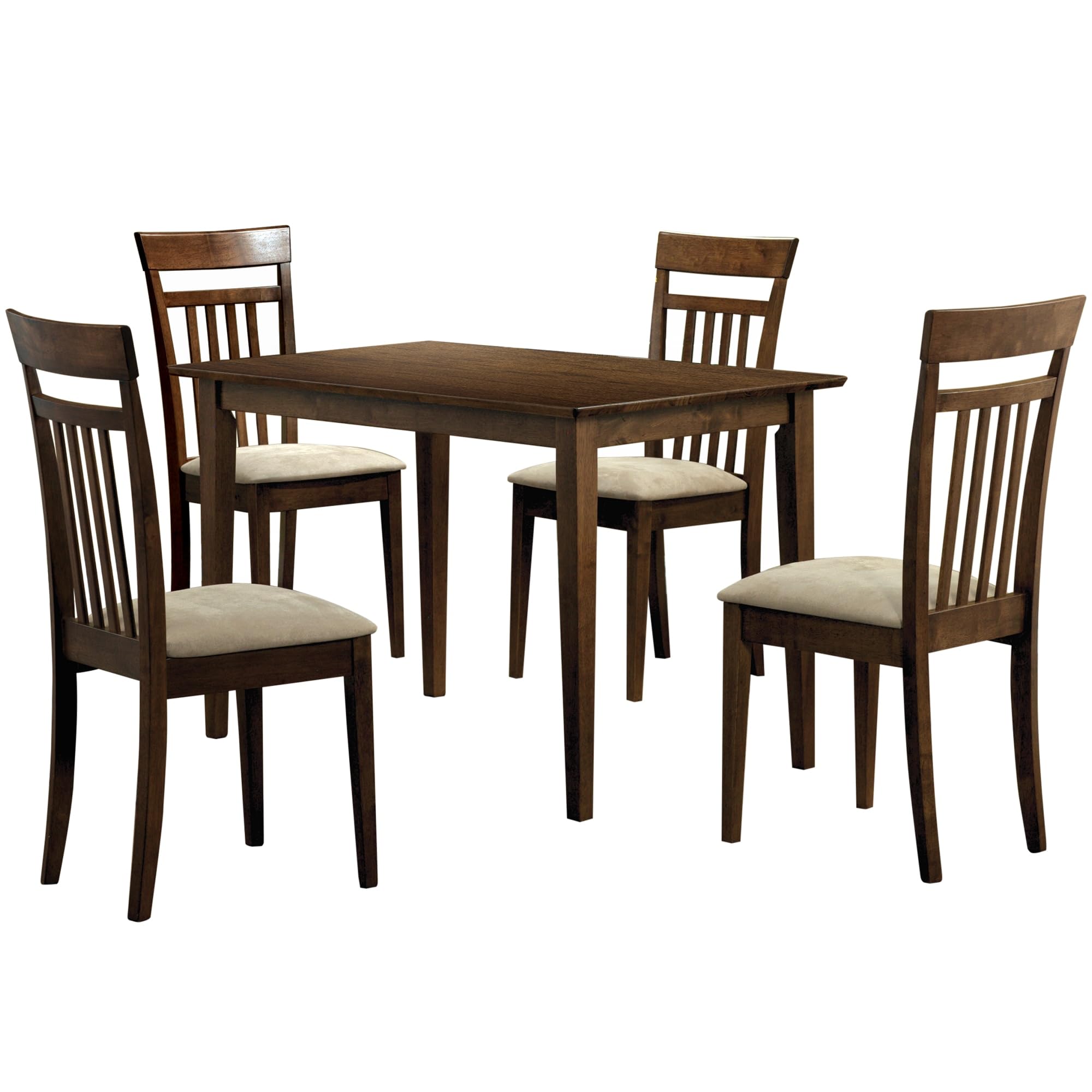 Monarch Specialties I 5 Piece Walnut Dining Set, Brown