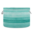 Large Storage Basket Teal Turquoise Green Wood Toy Storage Box Organizer Bins with Handles Laundry Hamper Basket for Home Decor