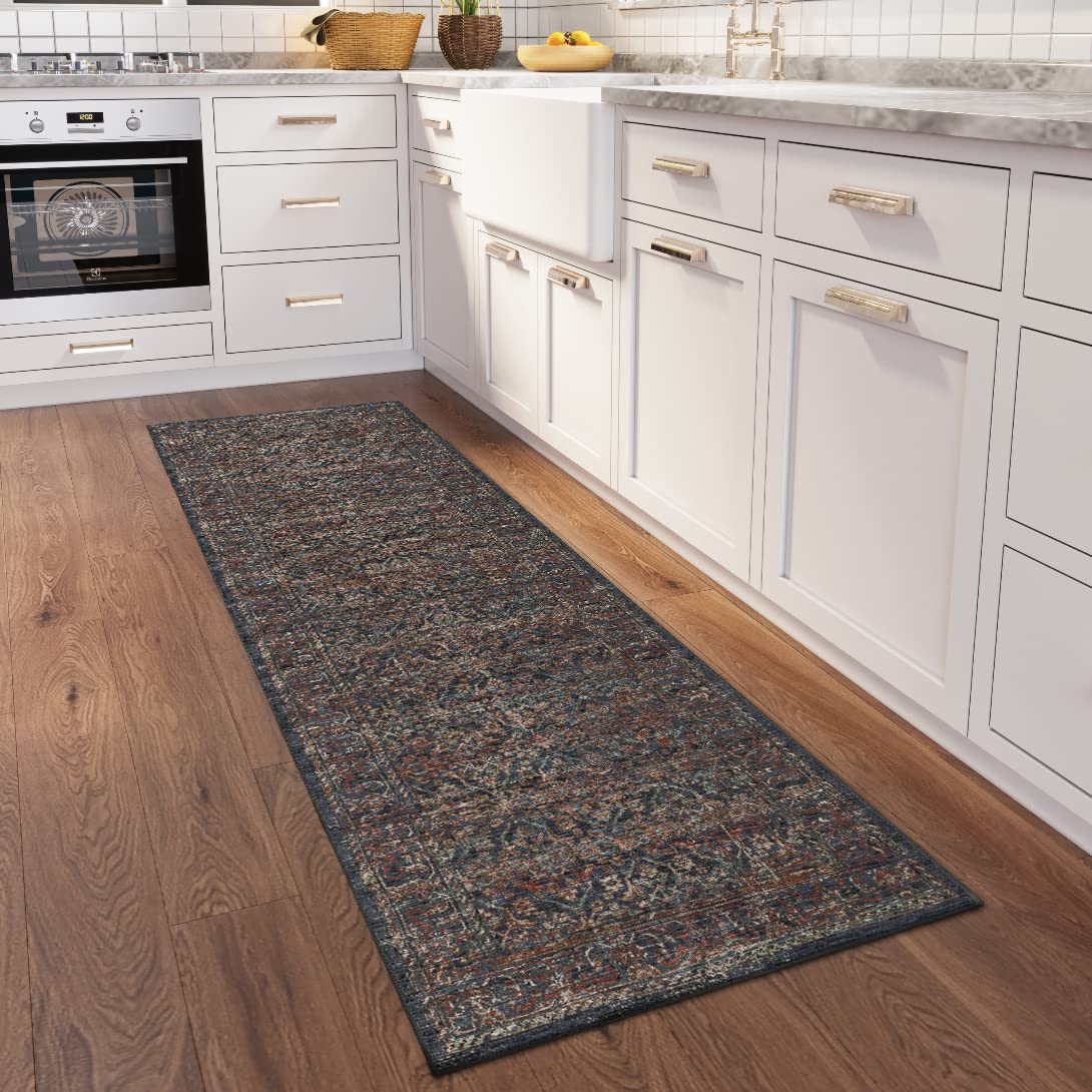 Dalyn Rugs Jericho Jc10 Midnight 2'6&quot; X 10' Rectangle Soft Runner Rug, Easy Clean, Non Shedding, Bedroom, Entry, Living Room, Dining Room, Kitchen Rug