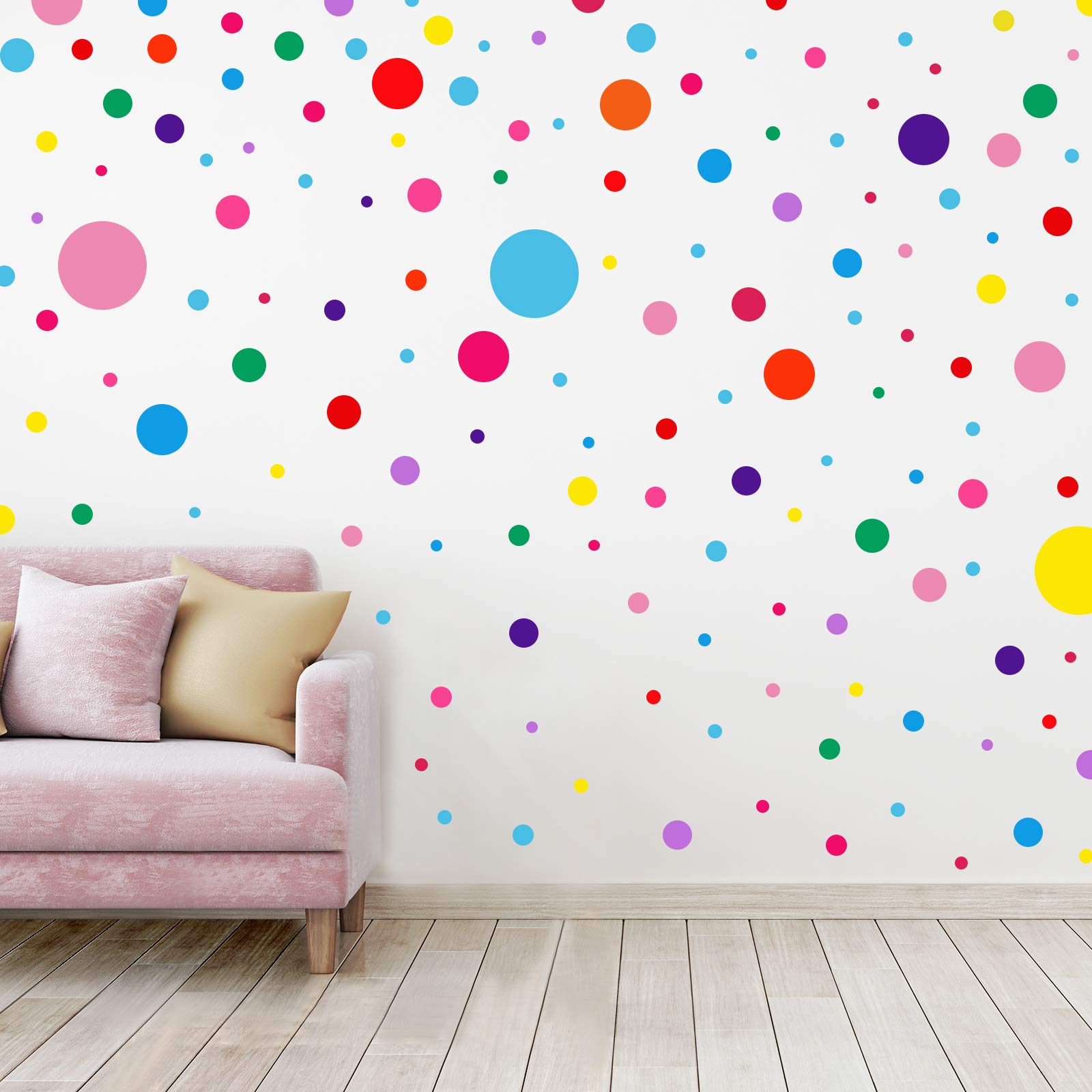 Zonon 264 Pieces Polka Dots Wall Sticker Circle Wall Decal for Kids Bedroom Living Room, Classroom, Playroom Decor Removable Vin