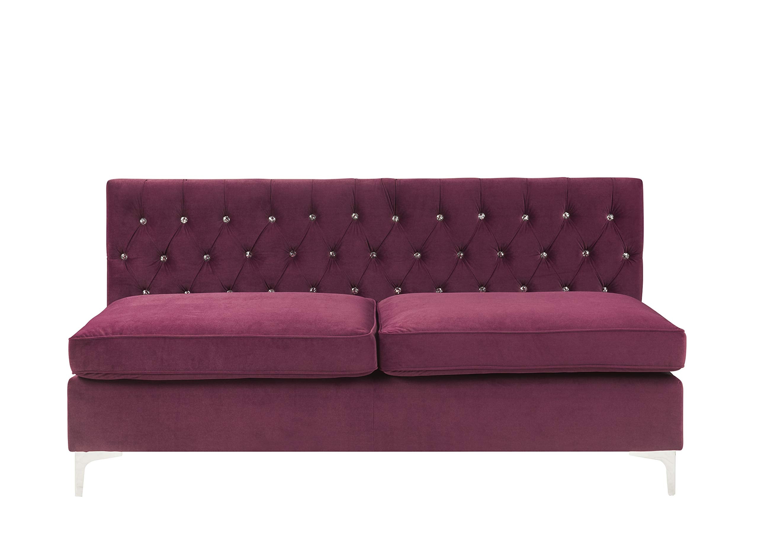 Acme Furniture Jaszira Modular - Armless Sofa in Burgundy Velvet