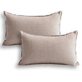 Jeanerlor 12'X20' Cotton Linen Decorative Lumber Throw Pillow Case Cushion Cover Set With Twin Needles Stitch On Edge For Fath