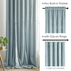 Lazzzy Baby Blue Velvet Curtains Room Darkening Thermal Insulated Curtains 84 Inch Long Window Drapes For Bedroom Living Room Super Soft Luxury Rod Pocket Window Treatment, 2 Panels