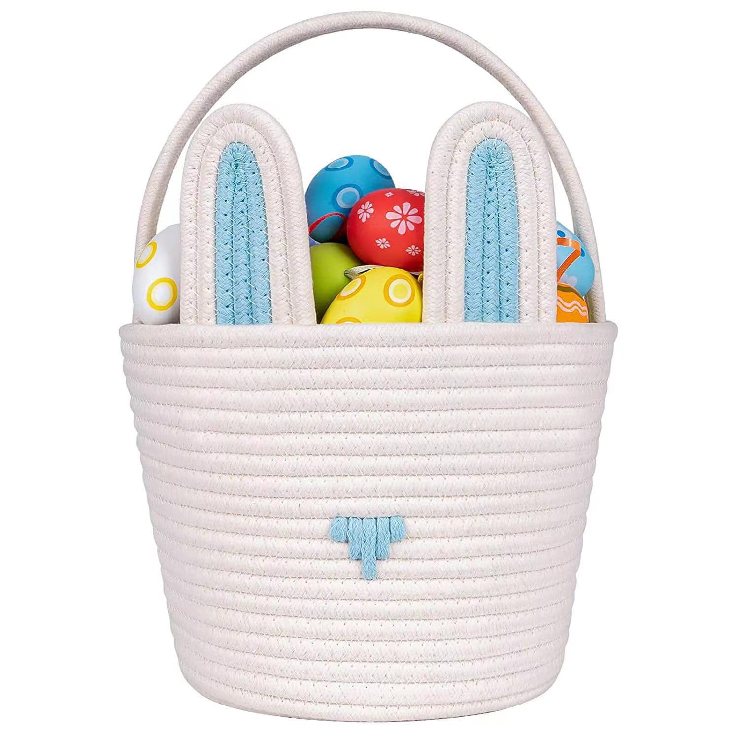 Gift Basket Empty with Gift Bags and Ribbons, Small Woven Rope Baskets for Organizing, Basket for gifting, Storage Basket Bins,