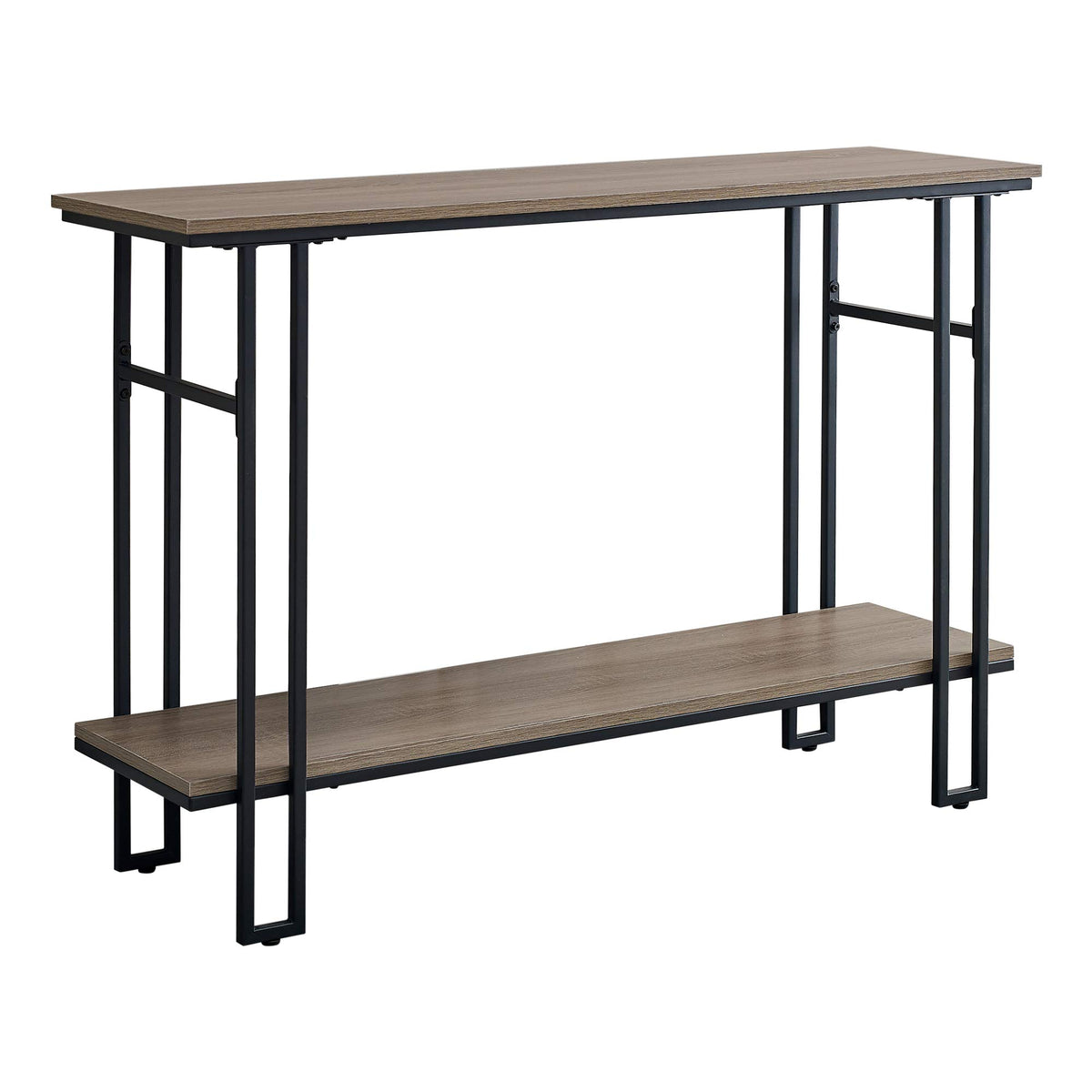 HomeRoots Dark Taupe,Black Metal,Particle Board 48' Rectangular GreywithBlack Metal Hall Console Accent Table