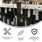 Flash Furniture Carly Commercial Grade 30&Quot; High Copper Metal Indoor-Outdoor Bar Height Stool With Back And Black Polystyrene Seat