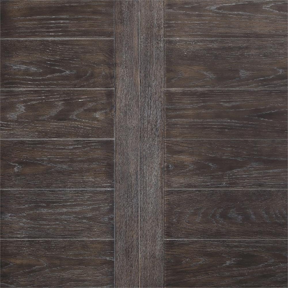 Steve Silver Hutchins Washed Espresso Wood 7-Piece Dining Set with 2 Upholstered Chairs