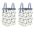 PrettyKrafts 75L Non Woven Mushroom Printed Rectangular Foldable Large Laundry Bag/Basket With Lid & Handles, Freestanding Cloth
