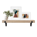 Master & Co. Modern Floating Fireplace Mantel with Black Metal Brackets, Long Floating Shelves for Wall D  cor, 48 inches, Natur
