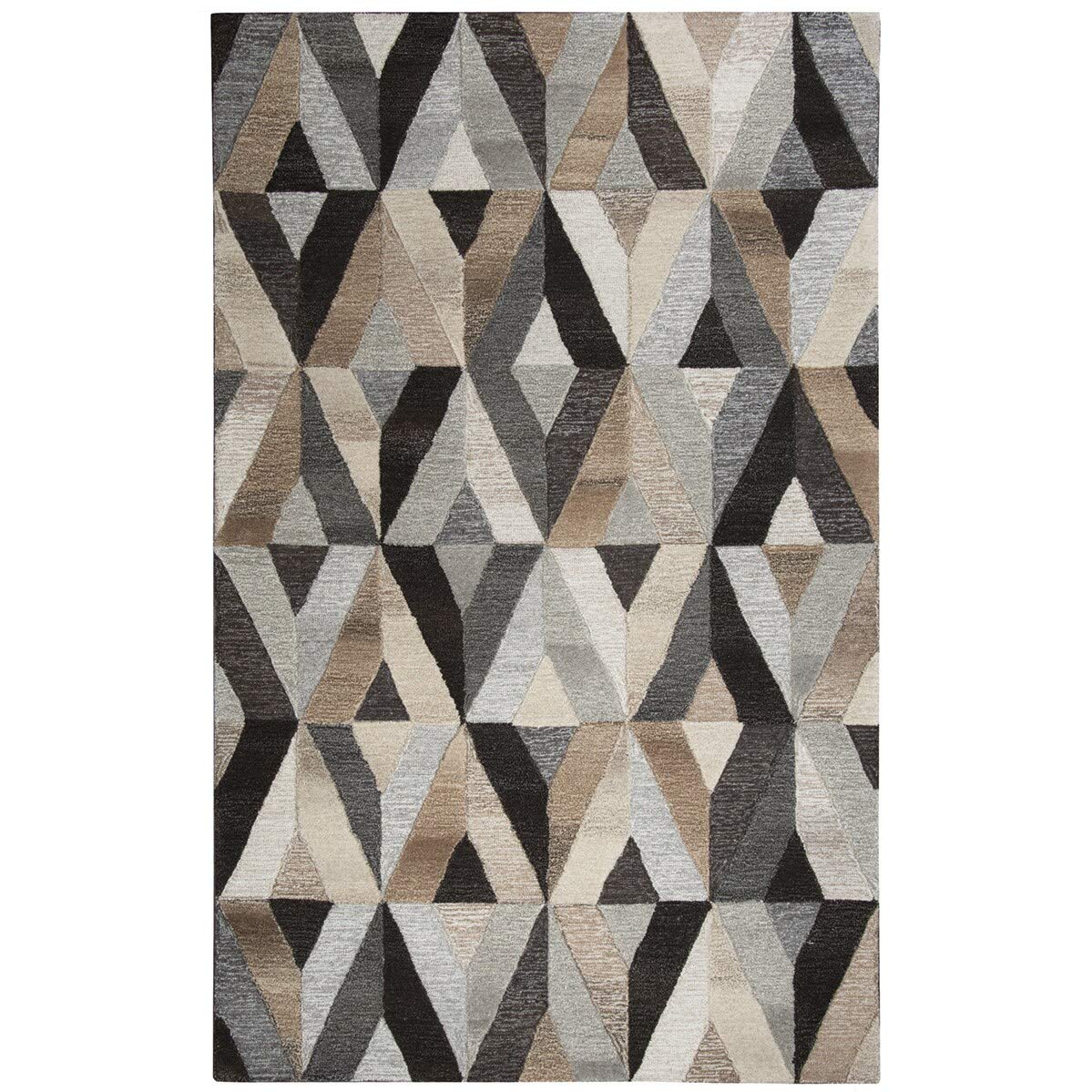 Rizzy Home Makalu 8' X 10' Geometric Gray/Natural Hand-Tufted Area Rug